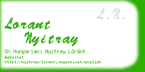 lorant nyitray business card