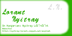 lorant nyitray business card